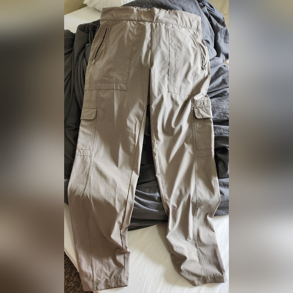 Athleta Tan Cargo Pants Straight Leg Utility